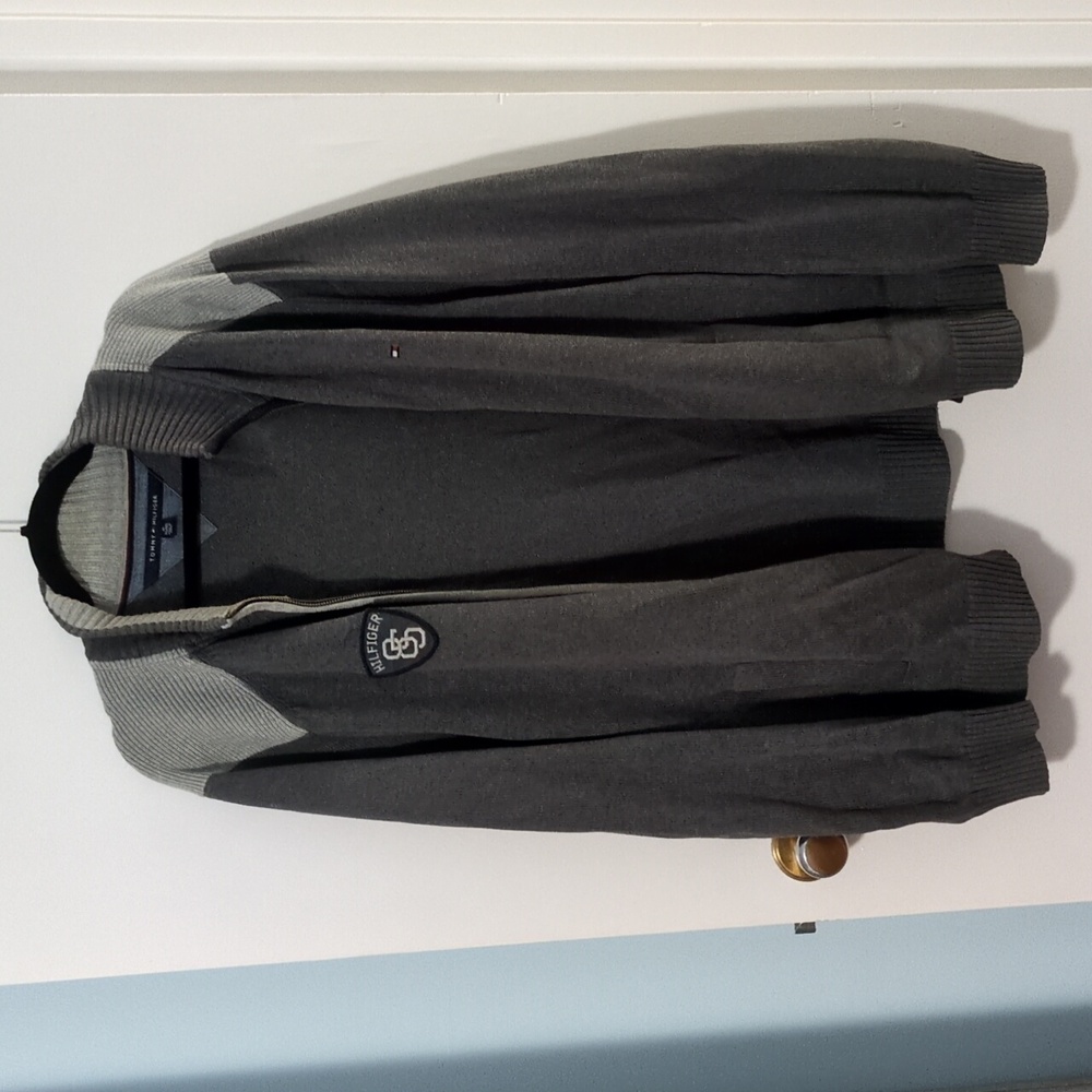 Tommy Hilfiger Gray Zip-Up Sweater